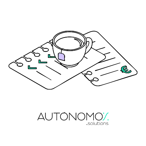 taza de una infusión sobre los papeles de los planes y precios de la gestoría Autónomos Solutions