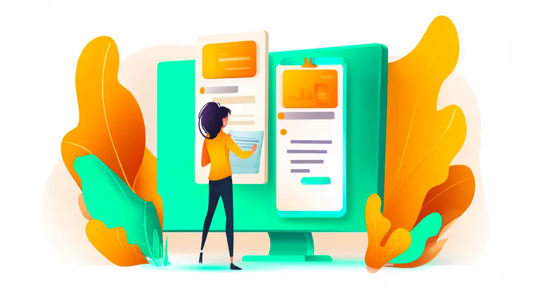 gestora trabajando delante de un ordenador en procesos administrativos mas sencillos y con menos burocracia