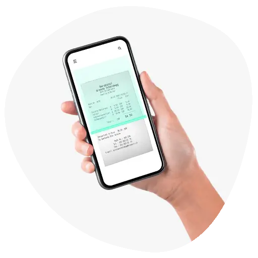 aplicación móvil escaneando los gastos deducibles como autónoma